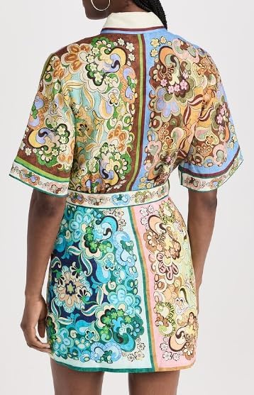 Colorful Dresses for Women Graffiti Dress Flower Dress 2024 Vintage Boho Tropical Dresses for Women Short Sleeve - Image 4