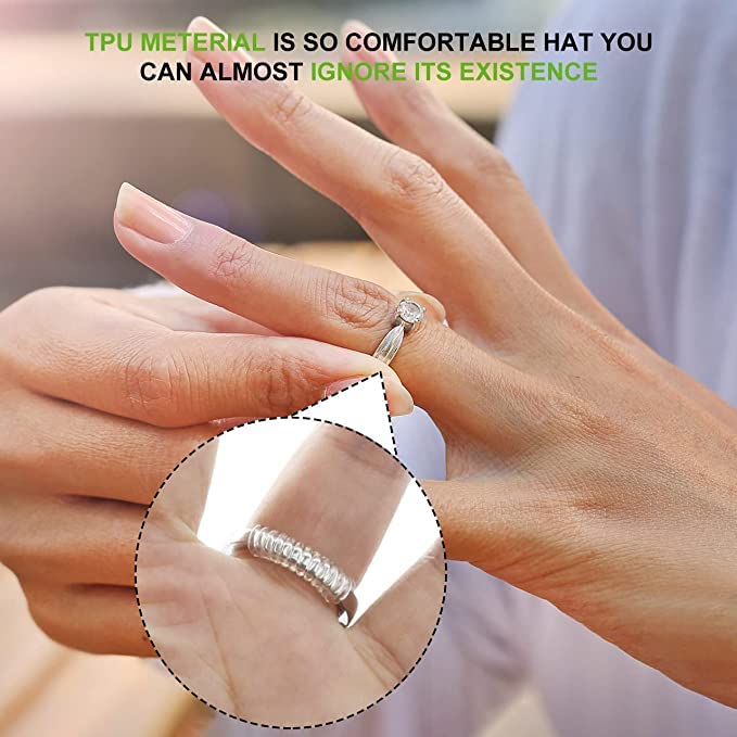 THECLOUDMALL Ring Sizer Adjuster for Loose Rings - 4 Pack, 2 Sizes for Different Band Widths, Silicone Jewelry Guard, Spacer, Mandrel for Making 2