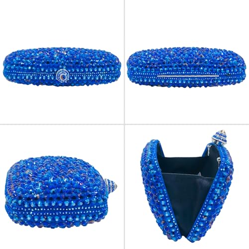 Image of Boutique De FGG Mini Crystal Clutch Purse for Women Formal, Spikes Rhinestone Clutch Evening Bag, Wedding Party Handbag
