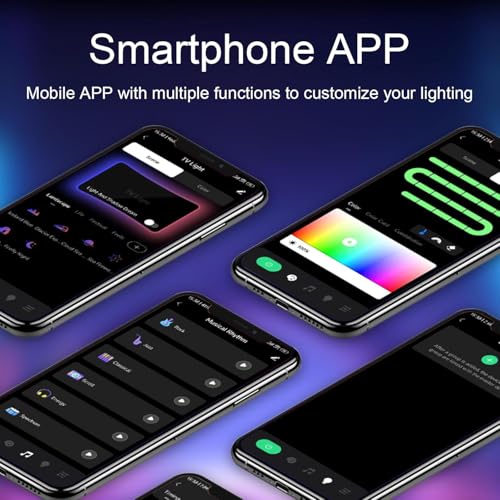 Image of Auslese TV LED Backlight Change Sync with TV Picture 3.8M RGB Strip Lights for 43 to 60 inch PC TV & Monitor Compatible with App Music Sync for Gaming Room (Modern)