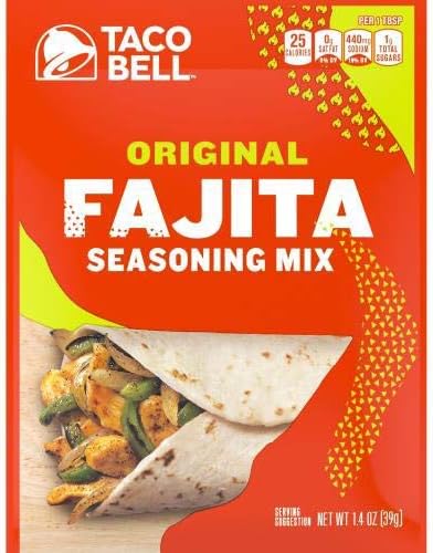 Taco Bell Fajita Seasoning Mix Original, 1.0 OZ (Pack of 6)