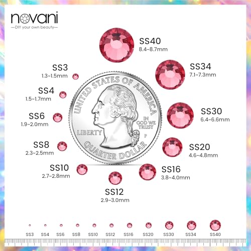 Image of Rhinestones Non Hotfix Flatback Rhinestones for Crafts Glass Nail rhinestones Nail Gems Crystals Rhinestones for Makeup Bags Shoes Decoration DIY(SS20,1440pcs,Rose)