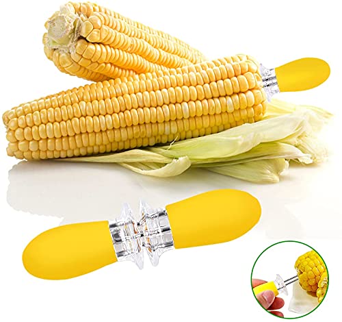 image for Corn Holders, AUGSUN 10Pcs/5 Pairs Corn Cob Holders Stainless Steel Co