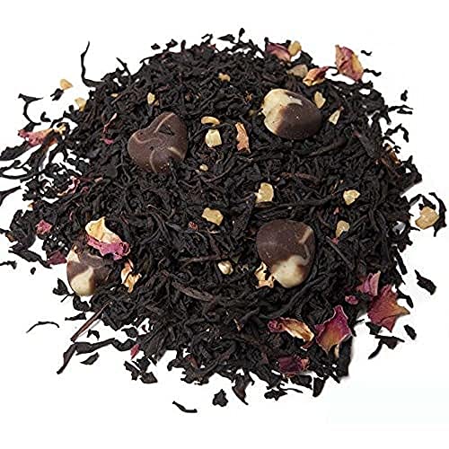 Té Negro Praliné Premium con Chocolate Fresa y Almendras Dulce Contiene Magnesio Calcio Hierro Potasio y es un Antioxidante Natural, 100 gr - Aromas de Té