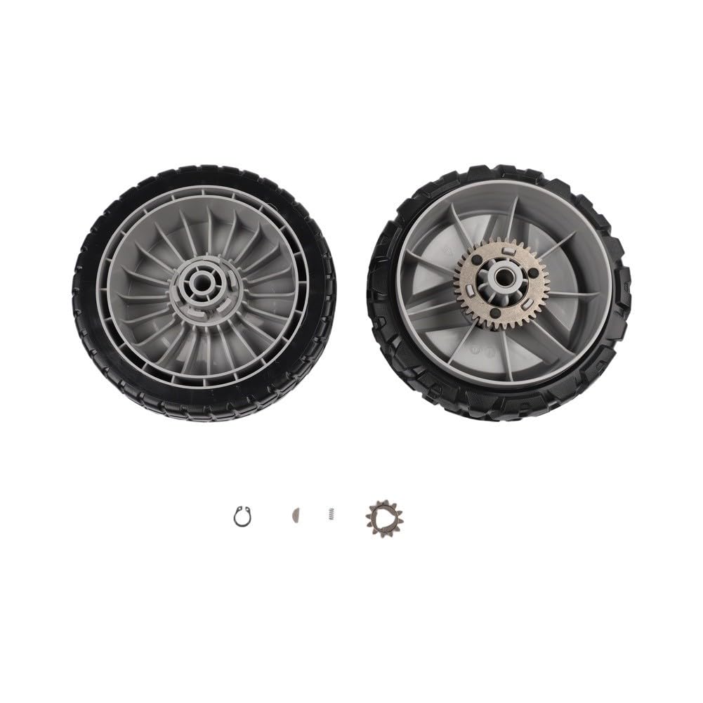 Ruedas para cortacésped HRR216 HRS216 HRT216, juego de neumáticos delanteros y traseros de 8 x 2 pulgadas con kit de engranajes de transmisión para piezas de repuesto