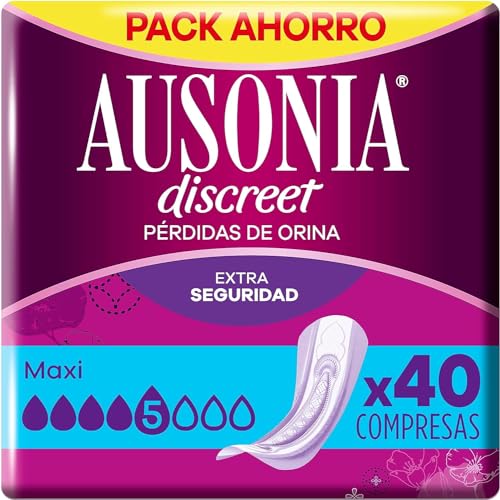 Ausonia Discreet Compresas Incontinencia Mujer, Maxi, 40 Unidades, Protección Completa que Apenas...