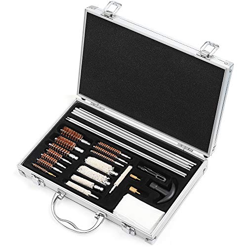 JS NOVA JUNS Gun Cleaning Kit, Universal Gun Brushes for Hunting Pistol Rifle Handgun Shot for Most Guns with Carrying Case