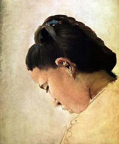 Affiche Seurat portrait de jeune fille pour décoration murale de salon élégant
