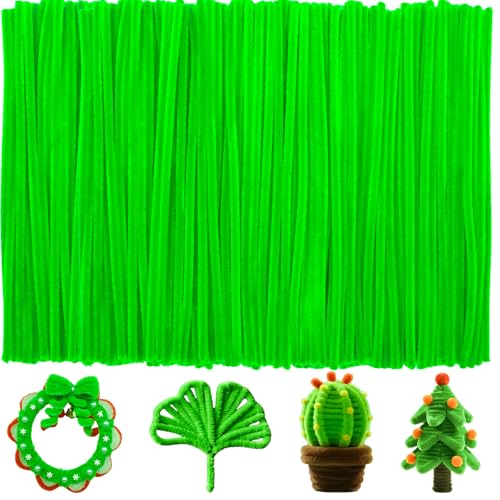 Image of VZF Fruit Green Pipe Cleaners Craft,Creative Craft Pipe Cleaners for Flower Making,Chenille Stems Crafting Pipe Cleaners Artificial Flowers,Craft Supplies for Home Festivals DIY,Christmas Decoration