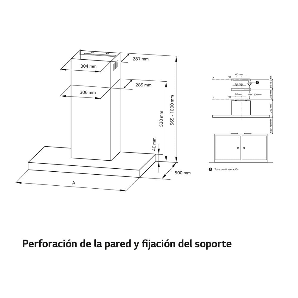 LG Campana Convencional HCEZ3626S Plateado
