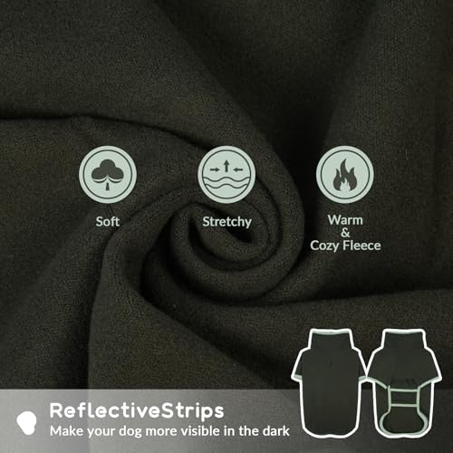 Hundeweste Fleece, Warmer Hundepullover Rollkragen Hundmantel Winter Pullover Warme(Armeegrün, XL)