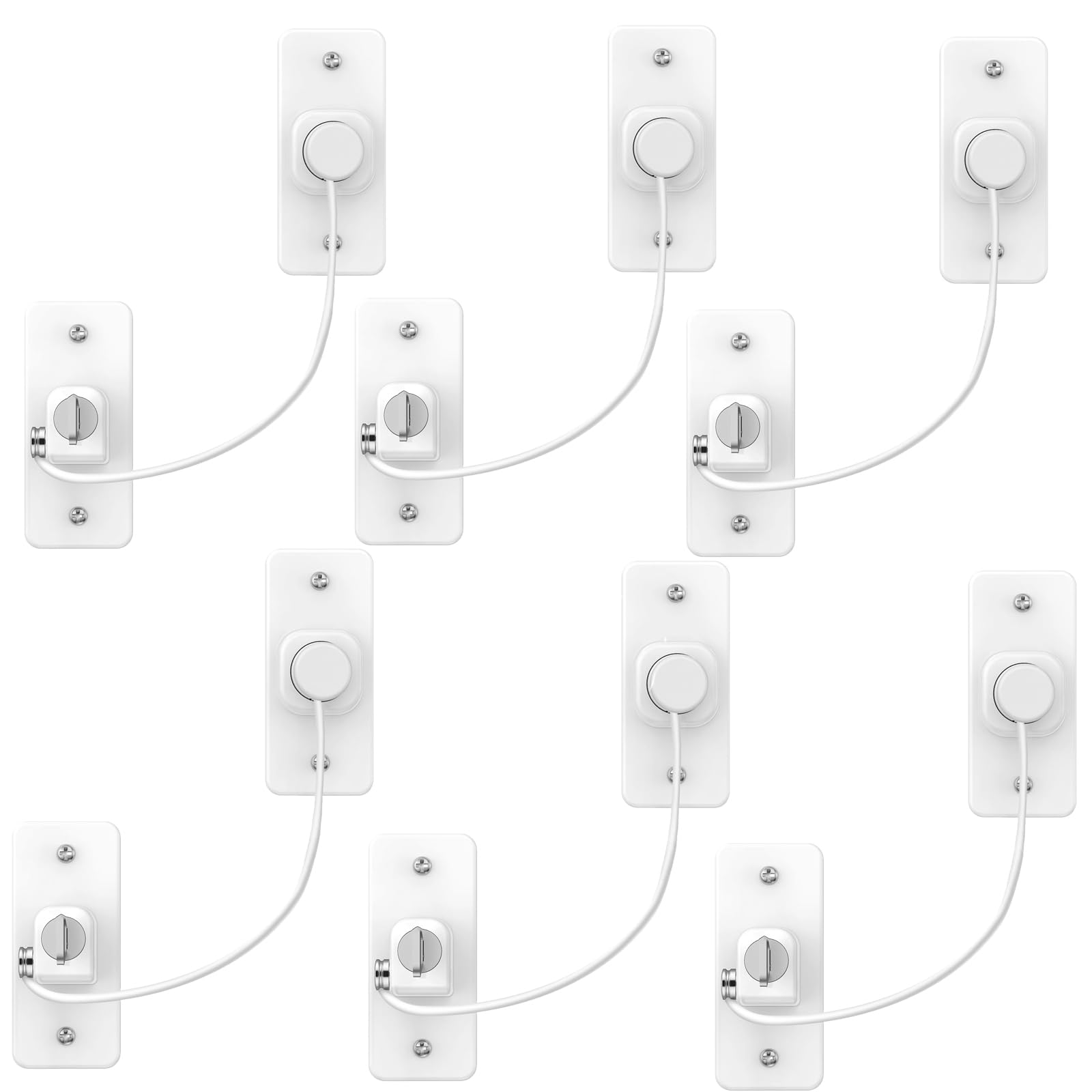 eSynic 6 Pack Window Locks for Upvc Window Durable Window Locks Child Safety No Drilling Strong Self Adhesive Window Safety Restrictor 2 Way Installation Window Security Locks With Screws for HOME etc