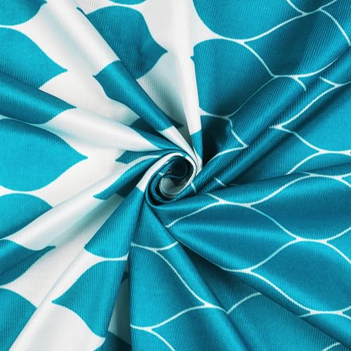 Image of Door Curtains 7 feet Long Set of 2 | Abstract Design | Polyester, Light Filtering Curtains and Drapes | Curtains for Living Room | (118 x 215 cm, Blue & White) | Perfect for Home Decor
