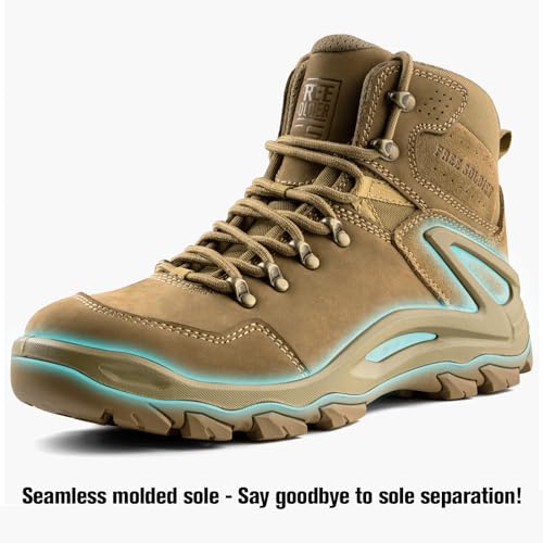 FREE SOLDIER Mens Waterproof Tactical Hiking Boots Combat Work Boots Desert Military Boots2