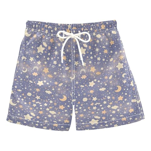 Wudan Cartoon Cute Stars Purple Toddler Swim Shorts Quick Dry Boys Toddler Joggin Shorts Kids Swimwears Summer Holiday L 10-12Y