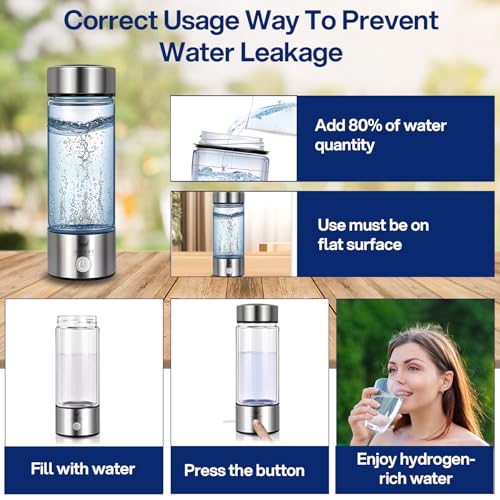 AQUSOFT Portable Alkaline Hydrogen Water Bottle with SPE PEM Technology | Type-C USB Rechargeable Hydrogen Rich Water in 3 Minutes | Borosilicate Glass Water Cup | 2-in-1 Usage Modes | 420ml - Image 7