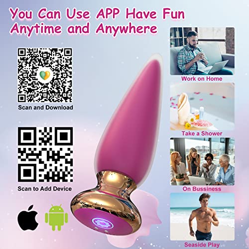 App & Remote Control Anal Butt Vibrator Prostate Massager, 9 Classic Vibrating Modes G-Spot Vibrator Rechargeable App Control Anal Plug Vibrator Adult Sex Toys For Men & Couple #TOP5