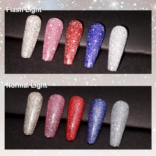 Esmalte de uñas glitter reflectante Allstarry Champagne 15ml miniatura 5