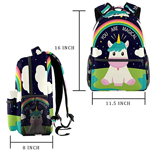 Sac à dos licorne violet imperméable et résistant à grande capacité - 2