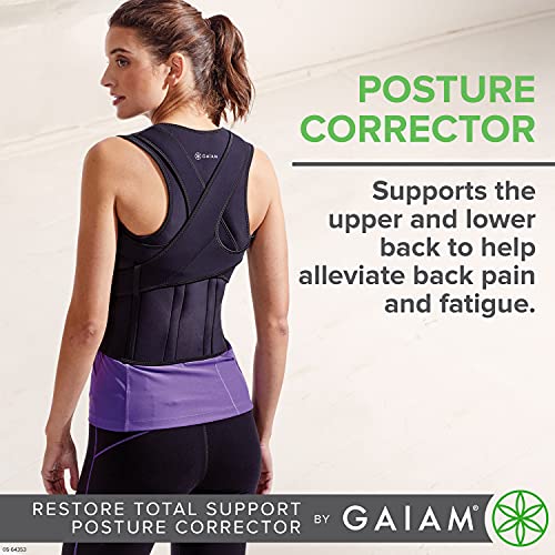 Gaiam-Restore-Total-Support-Posture-Corrector-for-Women-Men-Neoprene-Back-Straightener-Adjustable-Straps-Compact-Brace-Support-for-Clavicle-Neck-Shoulder-Invisible-Pain-Relief