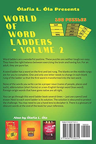 World of Word Ladders - Volume 2: Over 100 word puzzles (also known as doublets or laddergrams) to test or improve spelling, vocabulary and thinking skills - Image 2
