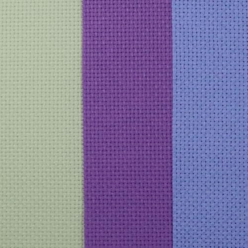 Image of KCS 3 pc of 15 inch x 18 inch(38cmx45cm) 14 Count Cross Stitch Cotton Aida Cloth Needlework Rolled Fabric Box,14CT,Light Green+Lavender+Light Blue