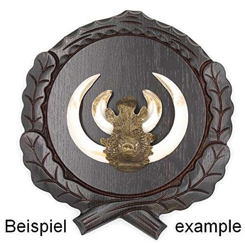 GTK - Juego de 3 placas de cuña talladas oscuras AF 19 cm con 3 piezas de cabeza de cuña grande para portada, tabla de cuñas, cartel para trofeos