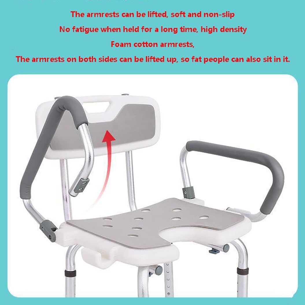 Asiento de Baño,Silla de Ducha Ajustable en Altura,Silla Baño Ancianos Ducha,Banqueta Ducha,para Ancianos minusválidos, Ancianos White