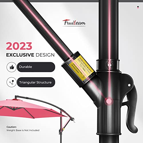 Image of FRUITEAM 10ft Patio Umbrella Fade-resistant Offset Hanging Umbrellas, Large Market Umbrella UV Protection, Outdoor Umbrella with Ventilation for Backyard, Deck, Garden