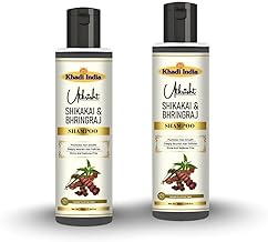 Khadi Shikakai Bhringraj Shampoo Pack of 2 | Herbal Hair Fall Control & Growth | Ayurvedic Shampoo for Dandruff & Scalp Health | Sulfate-Free Natural Cleanser for Men & Women (2 X 100ml)
