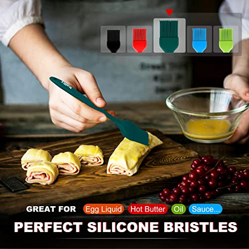 Image of Walfos Silicone Basting Brush Set, 5 Pieces Heat Resistant Pastry Brush, Perfect for Baking,BBQ Grill,Kitchen Cooking,Strong Steel Core and One-Pieces Design,BPA Free and Dishwasher Safe