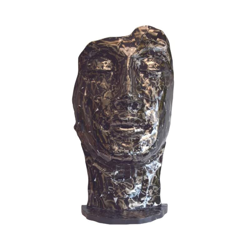Jardinex Statue Visage métal mosaïque 108 cm - Gris Anthracite
