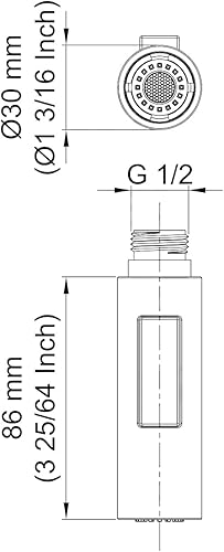 Miniatura 7 de Pieza de repuesto universal, grifo de cocina para baño, cabezal rociador, boquilla de agua, cromo pulido (cromado pulido)