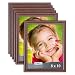 Icona Bay 8x10 Picture Frame (6 Pack, Teak Wood Finish), Photo Frame 8 x 10, Composite Wood Frame for Walls or Tables, Set of 6 Lakeland Collection