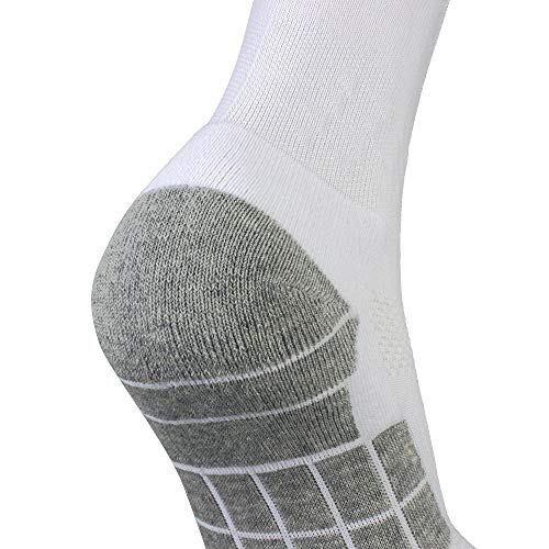 Cwvlc Soccer Socks Mens Womens 3 Pairs Sport Equipment Team Athletic Knee High Long Tube Cotton Compression Socks White Large (10-13 Women/8-12 Men) #TOP3