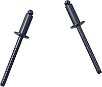 Vista 4 de FDXGYH 50 remaches de acero inoxidable de 1/8 x 1/2 pulgada (0.126 x 0.472 in) remaches ciegos sólidos [negro]