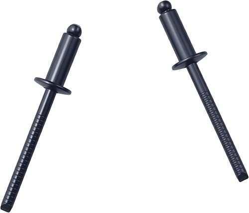 Miniatura 4 de FDXGYH 50 remaches de acero inoxidable de 18 x 12 pulgada (0.126 x 0.472 in) remaches ciegos sólidos negro