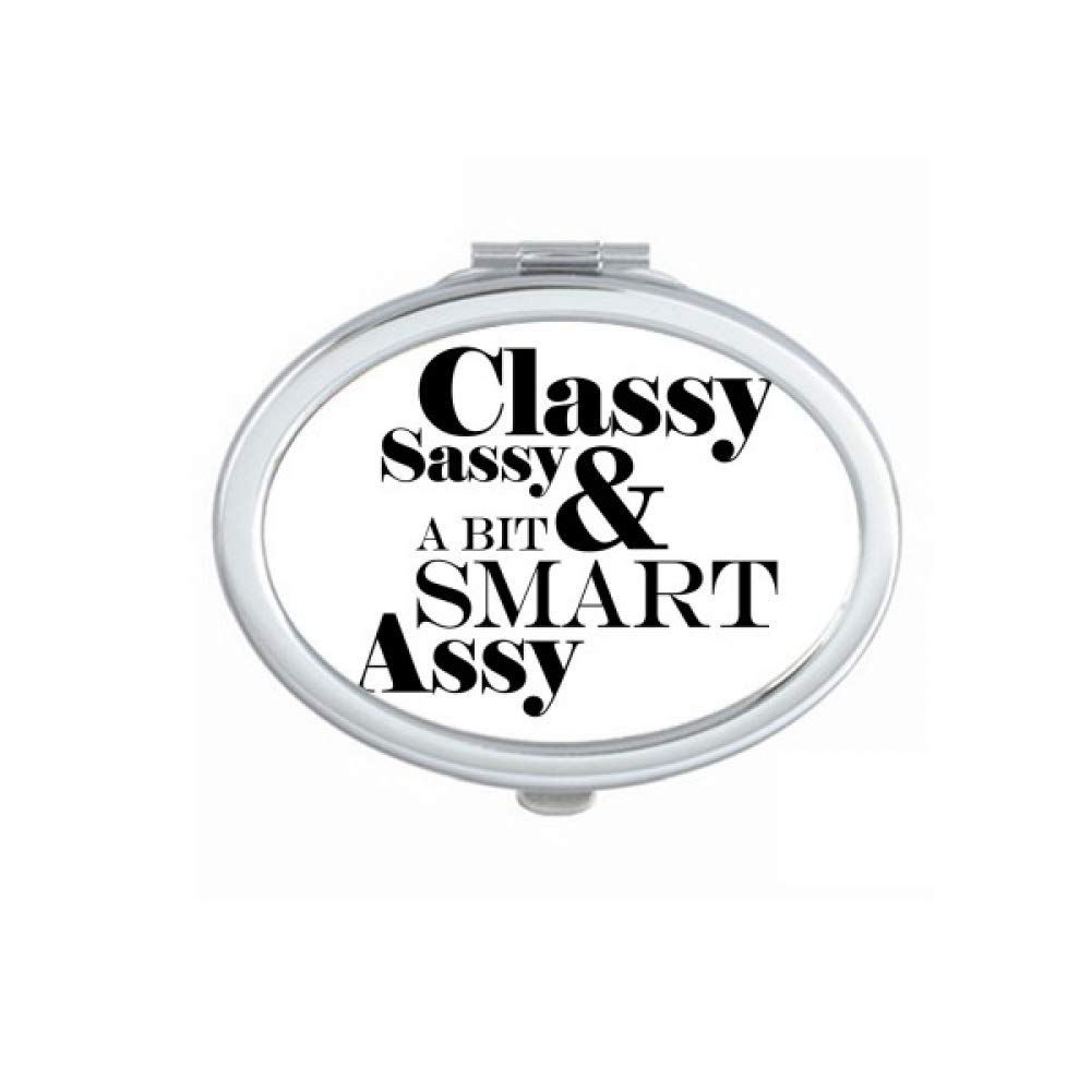 DIYthinker Classy Sassy & A Bit Smart Assy Quote Mirror Portable Fold Hand Makeup Double Side Glasses