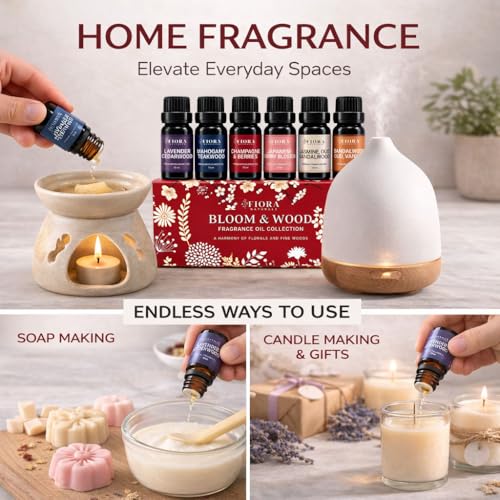 Image of Premium Fragrance Oil Set - Highly Concentrated Scented Oils for Candle Making, Soap, Wax Melts & Home Fragrance, Long Lasting Aroma Oils Gift Set for Diffusers & DIY, Aromatherapy Mothers Day Gift