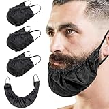 4 Stück Bartschutz, Haarabdeckungen, Haarnetz, Elastische Bartnetze, bequeme Bart Abdeckungen für Männer, Wiederverwendbar zum Essen Schlafen Hygienischer