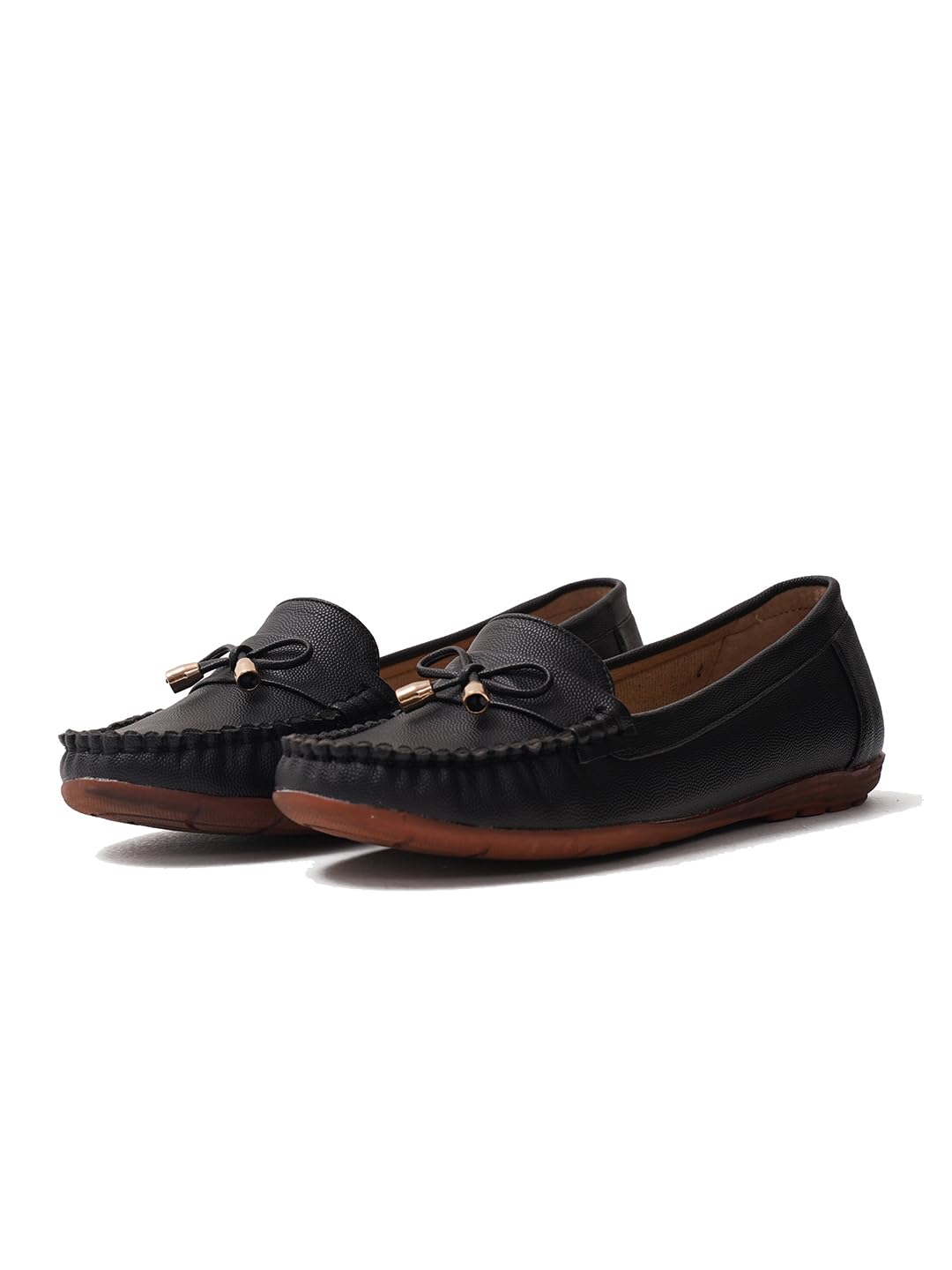 Women's Trendy Patent Comfort Casual Closed Round Toe Slip On Bow-Knot Dress Flat Loafers Pump Shoes with Tassal-image-46