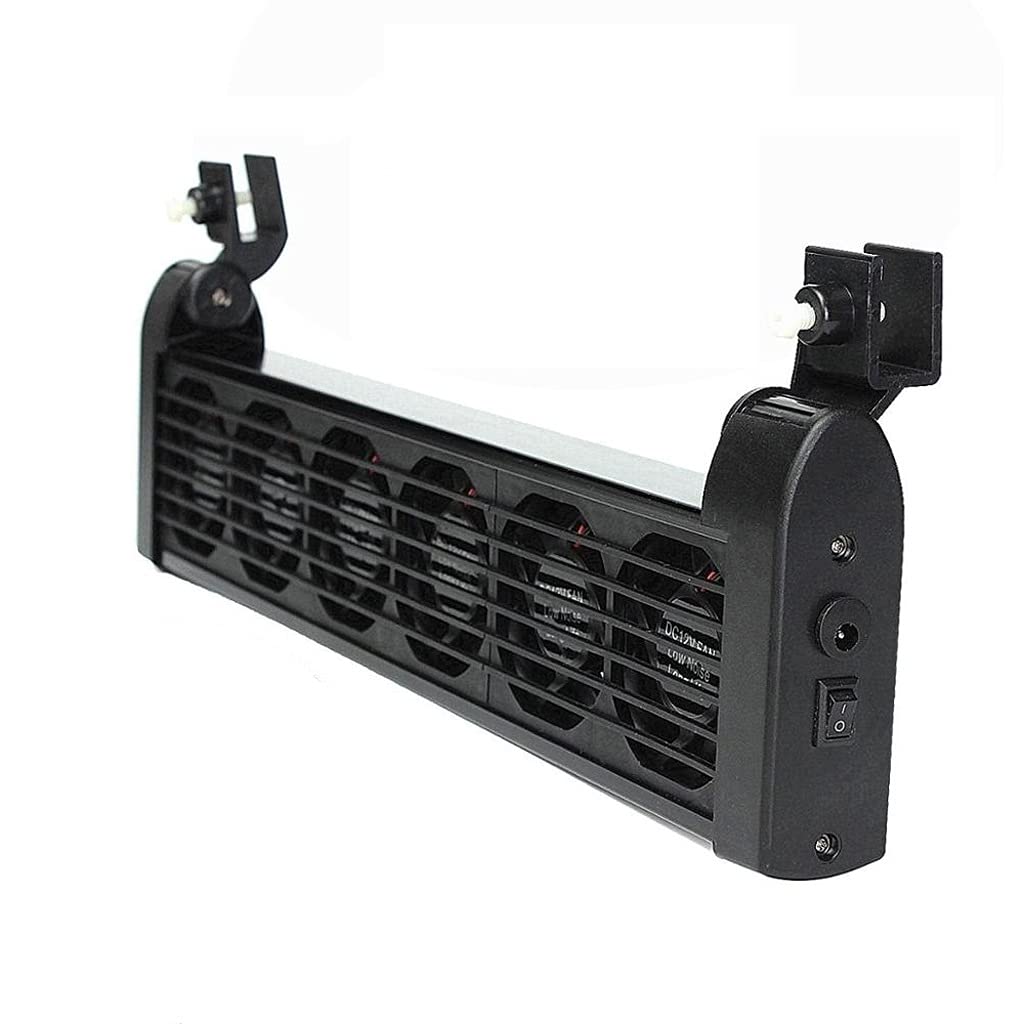 CWCQGH Enfriadores de Tanque de Peces Marinos Tropicales para Acuario, Ventilador de refrigeración, 6 Ventiladores + Adaptador de 12v para pecera de Acuario