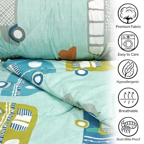 Image of MORADO Glace Cotton AC Comforter /Blanket /Quilt for Double Bed | Ultra Soft & Lightweight | All Season Reversible Comforter | Cozy Bedding for Home & Hotel | Size 90x100 Inches,Bus & Multi,Double