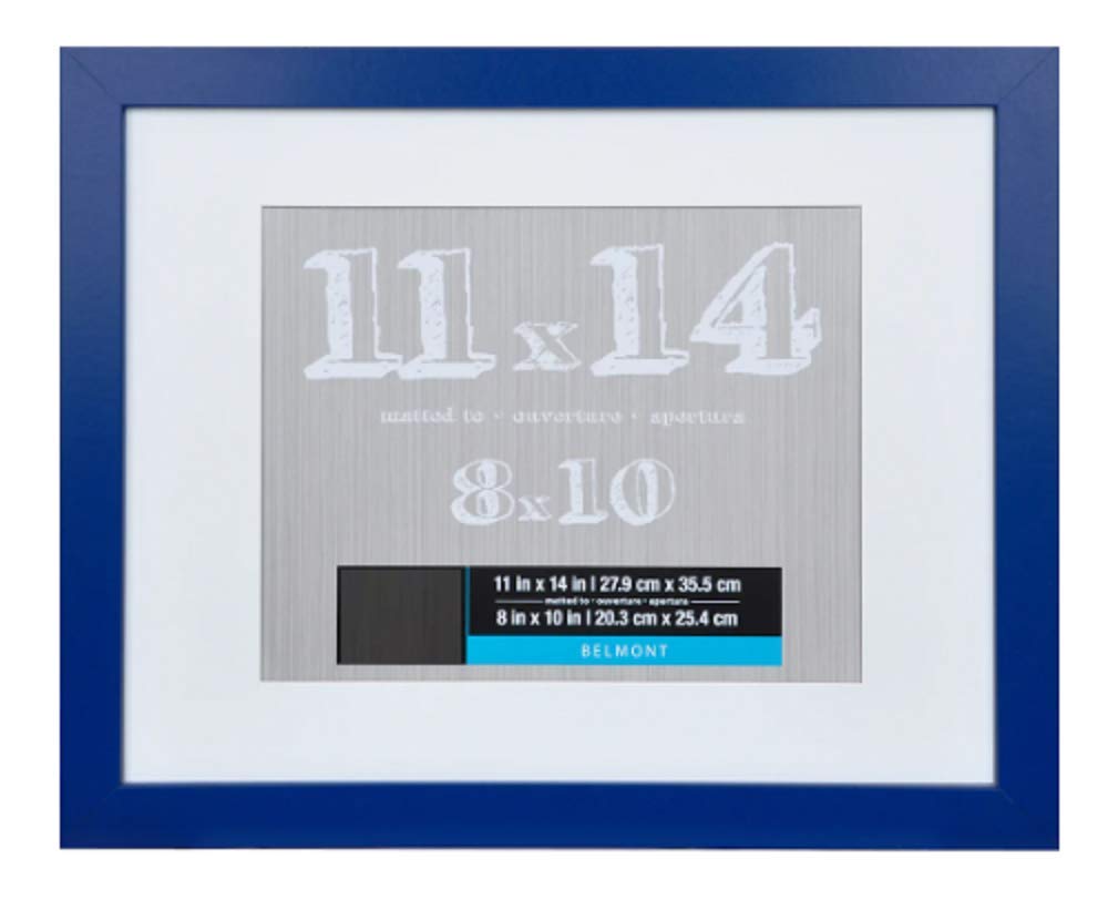 11 x 14 Blue Wall Photo Frame with White Matte 11" x 14" Picture