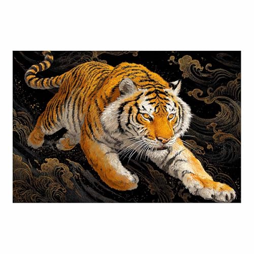 Décoration murale pour salon grand format tigre orange134 toile sans cadre