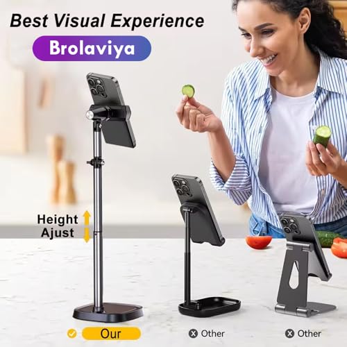 Image of BROLAVIYA Overhead Extendable Selfie Desktop Stand with Phone Holder, 360 Rotation, for 4-7 inch Mobile Phone, for Live Streaming, YouTube, Video, Photography