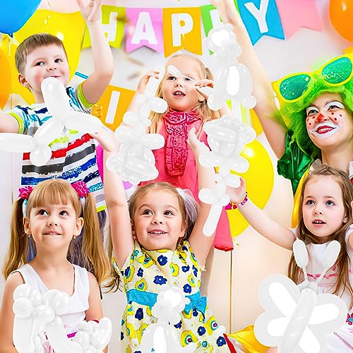 Image of White 260 Balloons, Long Balloon for Tying Balloon Arch, Latex Animal Long Skinny Twisty Magic Balloon Twisting Kit for Graduation Birthday Wedding Baby Shower Carnival Party Decoration Supplies 50Pcs