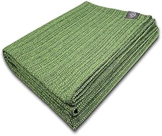 Craft Story Koc Fatima, w fioletowo-czerwono-zielono-żółte paski, ze 100% bawełny, narzuta na sofę, koc piknikowy, użytkowy, ok. 170 x 220 cm