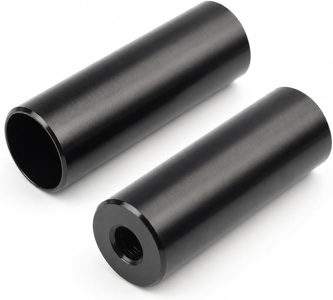 BMX Pegs, Heavy Duty Steel Stunt Pegs for 14mm & 3/8" (10mm) Axles | 4.3" Length x 1.5" Diameter Bicycle Foot Pegs for Freestyle Grinding, 2 Pack