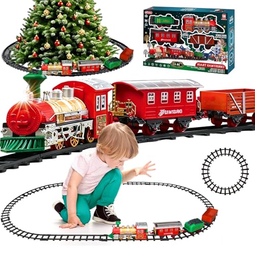 Daity Elektrischer Weihnachtszug Set mit sanftem Licht und leisen...